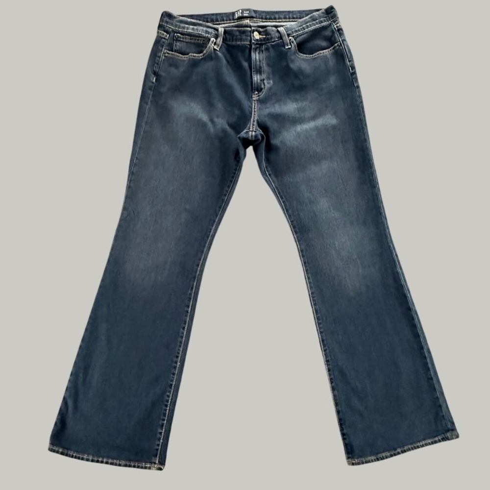Gap Denim Bootcut Jeans Dark Wash Indigo Mid Rise Stretch‎ Size 14/32R